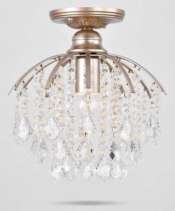 Modern Luxury Crystal Ceiling Pendant Chandeliers Light, American Industrial Edison E27 Kitchen Flush Mount Hanging Lights, Glass Fixture Decor,for Bedroom, Living Room, Dining Room