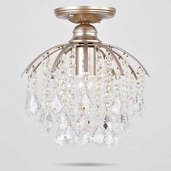 Modern Luxury Crystal Ceiling Pendant Chandeliers Light, American Industrial Edison E27 Kitchen Flush Mount Hanging Lights, Glass Fixture Decor,for Bedroom, Living Room, Dining Room