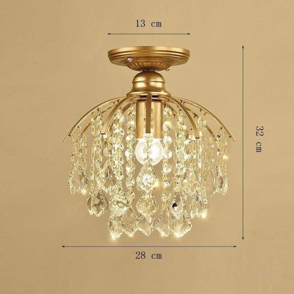 Modern Luxury Crystal Ceiling Pendant Chandeliers Light, American Industrial Edison E27 Kitchen Flush Mount Hanging Lights, Glass Fixture Decor,for Bedroom, Living Room, Dining Room
