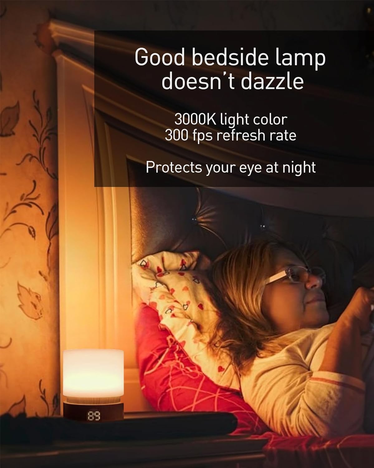 Timer Night Light,Dimmable LED Bedside Lamp,Night Light Kids and Baby Nursery,Woodgrain,Sleep Aids Light,Rechargeable,Battery Operated