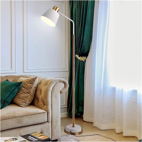 Floor Light Standing Lamp Metal Floor Lamp, Standing Lamp With Heavy Duty Metal Base, Adjustable Head Reading Floor Light, For Living Room, Bedroom Floor Lamp Standing Light