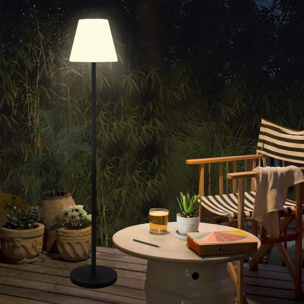 Outdoor Floor Lamp Solar Powered Lamps for Patio Waterproof,Rechargeable Indoor Cordless with Light Sensor,Dimmable Warm White+RGB LED Lawn, Porch,Garden. XCY-SFLP-002