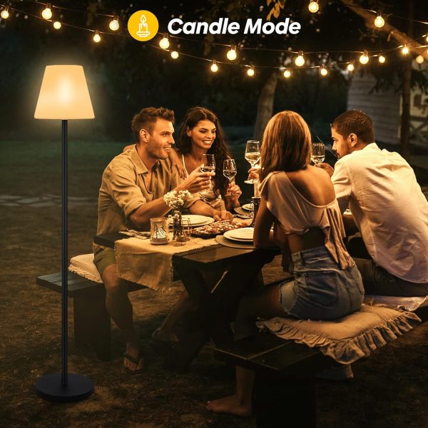 Outdoor Floor Lamp Solar Powered Lamps for Patio Waterproof,Rechargeable Indoor Cordless with Light Sensor,Dimmable Warm White+RGB LED Lawn, Porch,Garden. XCY-SFLP-002