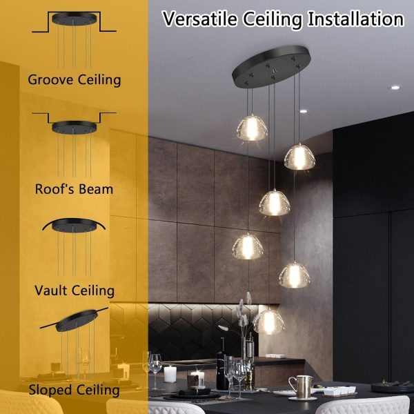Mini Chandelier for Kitchen Island Pendant Light Modern Chandeliers LED Crystal Bubble Lights Ceiling Hanging Lights for Dining Room Restaurants Bedroom Adjustable 3000K Warm Light Bulbs Fixtures
