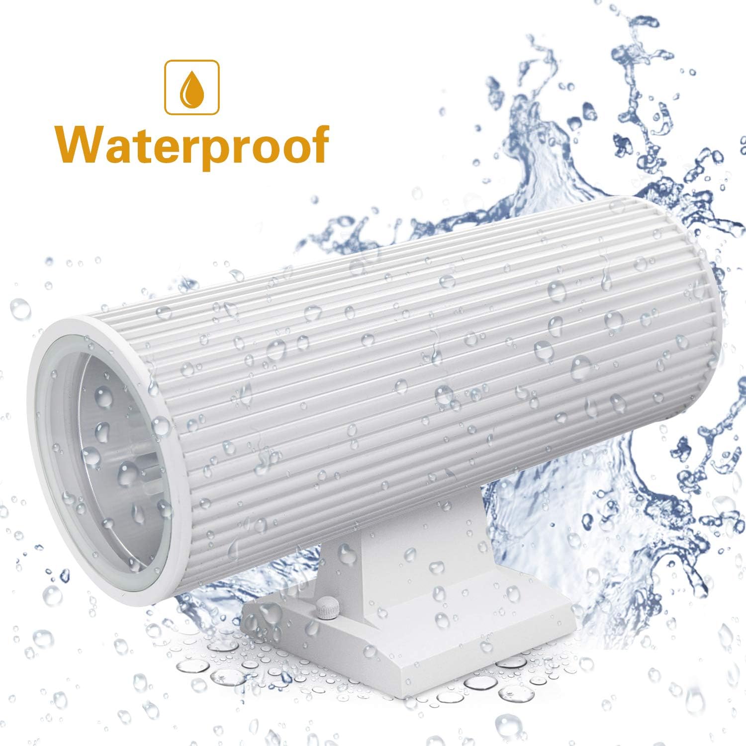 Outdoor Wall Light, ZUUKOLE Exterior Lighting - ETL Listed, Die-Casting Aluminum Waterproof Wall Mount Cylinder Design - Up Down Light Fixture for Porch, Backyard and Patio(White)