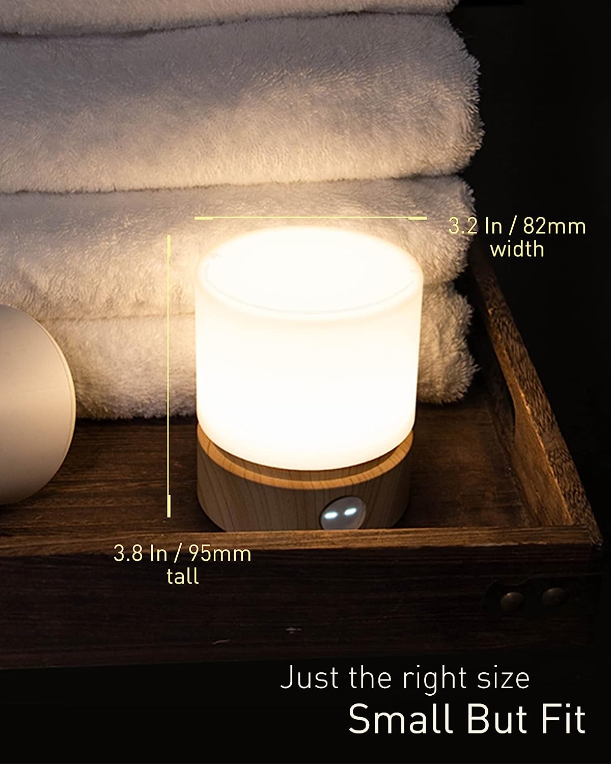 Timer Night Light,Dimmable LED Bedside Lamp,Night Light Kids and Baby Nursery,Woodgrain,Sleep Aids Light,Rechargeable,Battery Operated