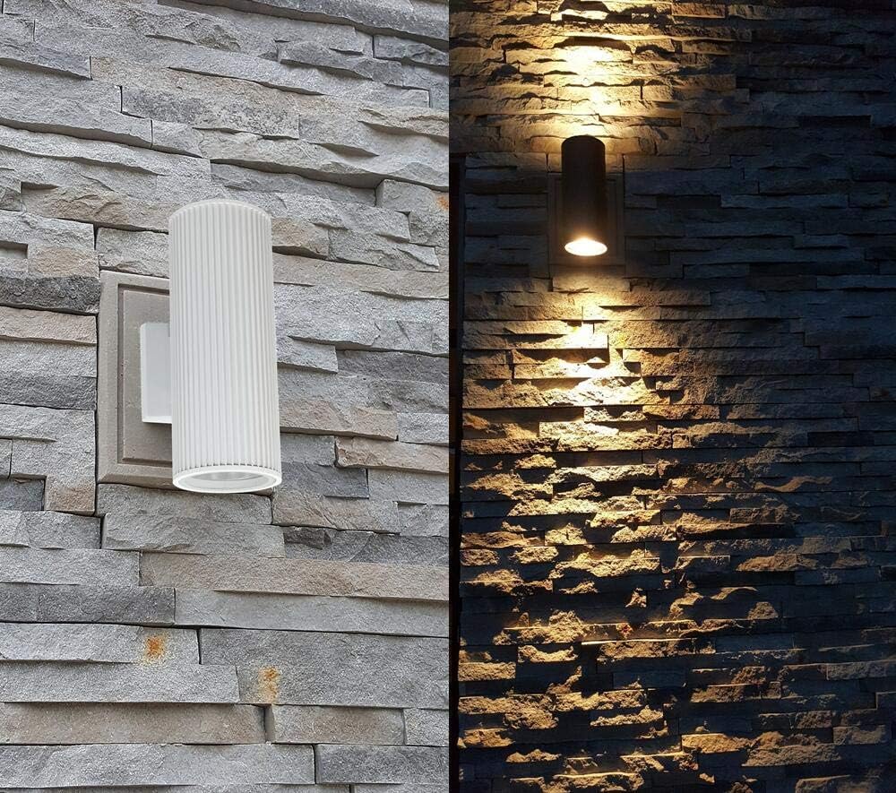Outdoor Wall Light, ZUUKOLE Exterior Lighting - ETL Listed, Die-Casting Aluminum Waterproof Wall Mount Cylinder Design - Up Down Light Fixture for Porch, Backyard and Patio(White)