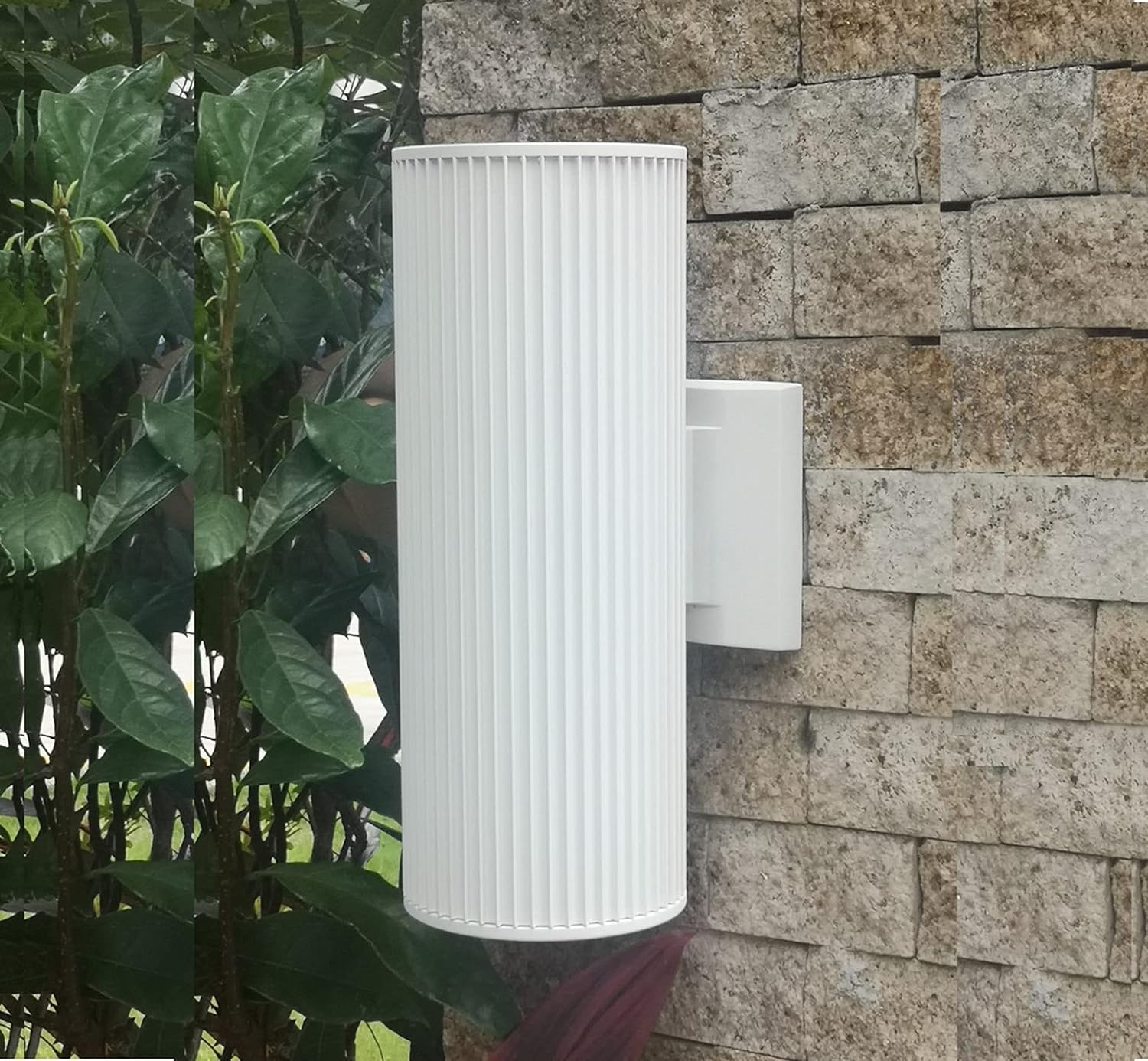 Outdoor Wall Light, ZUUKOLE Exterior Lighting - ETL Listed, Die-Casting Aluminum Waterproof Wall Mount Cylinder Design - Up Down Light Fixture for Porch, Backyard and Patio(White)