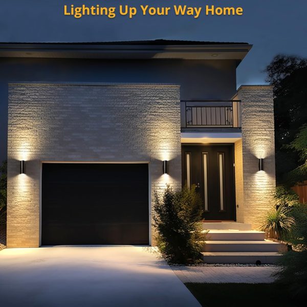 Outdoor Wall Light, Exterior Lighting - ETL Listed, Matte Black Stainless Steel Waterproof Wall Mount Cylinder Design - Up Down Light Fixture for Porch, Backyard and Patio (2 Pack)