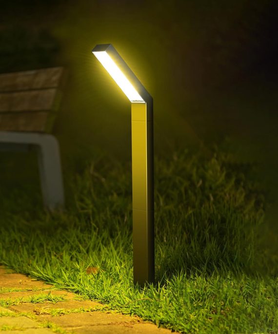 Solar Outdoor Lights, LED Solar Pathway Lights with Bright Warm Light, Solar Garden Lights Outdoor Waterproof Decor, Solar Landscape Lighting Decorative Lights for Garden Yard Path Lawn Porch (1 Pack)