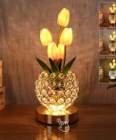 Tulip Flower Lamps, Table Lamp with USB Charging??Desk Lamp LED Analog Tulip Night Light with Vase, Table Lamp Decorations, Date Party Home Decoration