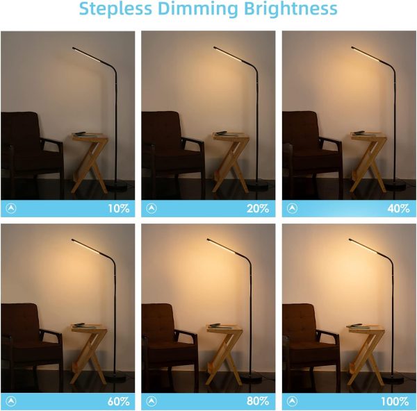 Floor Light with Remote, 360 Degree Rotating Gooseneck Adjustment, 3 Color Modes Stepless Brightness, Living Room Piano Metal Standing Light??