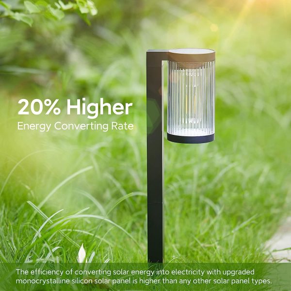 Solar Pathway Lights Outdoor, 6 Pack Upgraded Outdoor Solar Lights for Outside Super Bright Up to 12Hrs, IP65 Waterproof Solar Garden Lights for Yard Landscape Path Walkway Decoration