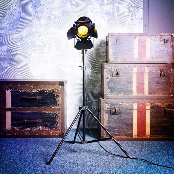 Industrial Black Tripod Floor Lamp Stand Lights, 5m Cable with Switch Standing Light Tripod Gooseneck for Living Room Bedroom Office Bar Lighting(Pack of 2)