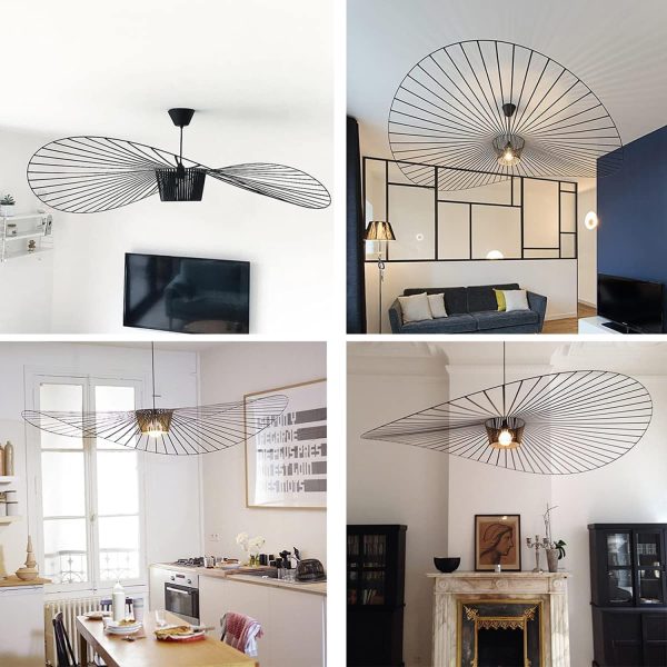 Black Modern Chandelier, Restaurant Living Room Vintage Chandelier, Chandelier LED 42W, Vertigo Chandelier E27 Socket (Black, 200cm)