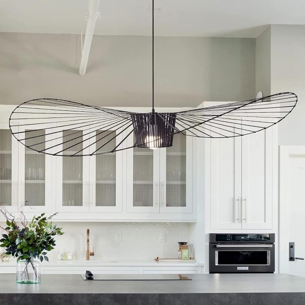 Black Modern Chandelier, Restaurant Living Room Vintage Chandelier, Chandelier LED 42W, Vertigo Chandelier E27 Socket (Black, 200cm)