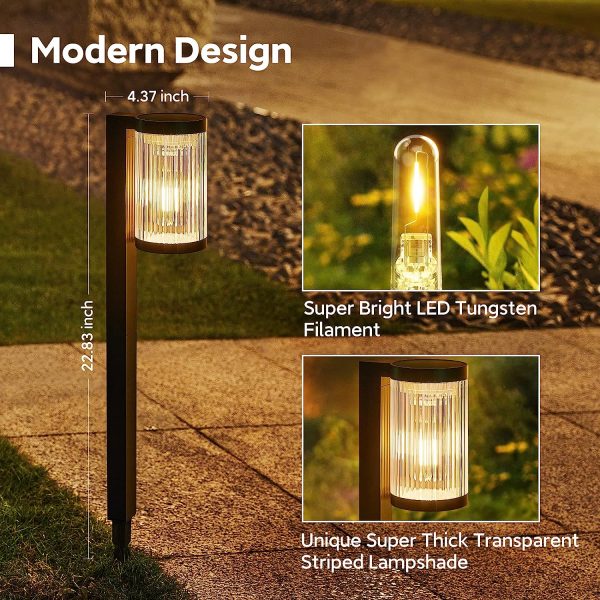 Solar Pathway Lights Outdoor, 6 Pack Upgraded Outdoor Solar Lights for Outside Super Bright Up to 12Hrs, IP65 Waterproof Solar Garden Lights for Yard Landscape Path Walkway Decoration