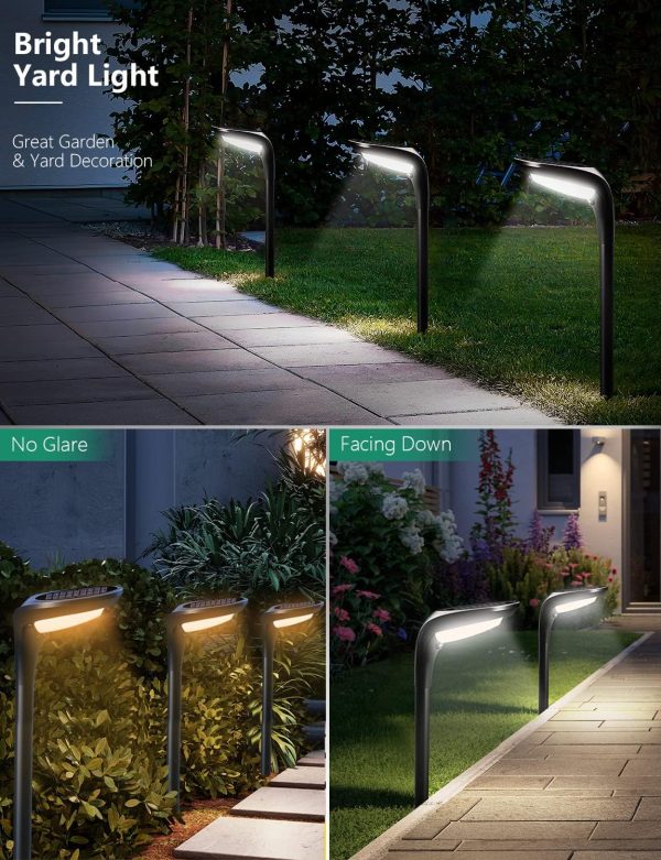 Outdoor Solar Pathway Lights, ??4 Pack??Waterproof 2-in-1 Solar Powered Wall Light Landscape Lighting Auto On/Off with 2 Color Modes Solar Lights for Garden Path Yard Patio Walkway Driveway Pool