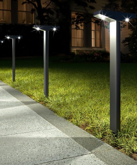 Solar Lights Outdoor 4 Pack, Solar-Powered Landscape Lighting for Outside, Perfect IP65 Waterproof Solar Pathway Lights for Backyard, Lawn, Driveway, Walkway, Garden Decorative. (Cool White)