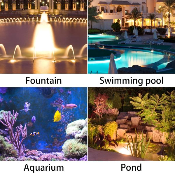 Solar LED Pond Spotlights Outdoor, VEEKI Waterproof 12 LED Solar Underwater Lights with Dual Head Submarine Landscape Spotlight Security Lighting, Adjustable Lighting Angle for Outdoor Patio (1 Pack)