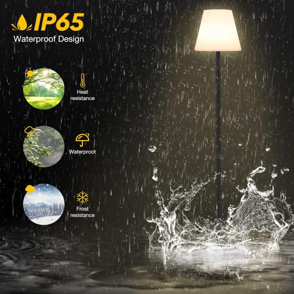 Outdoor Floor Lamp Solar Powered Lamps for Patio Waterproof,Rechargeable Indoor Cordless with Light Sensor,Dimmable Warm White+RGB LED Lawn, Porch,Garden. XCY-SFLP-002