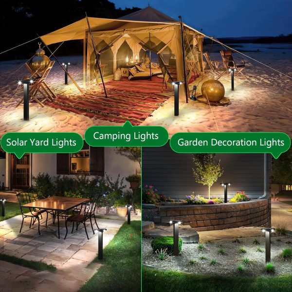 Solar Lights Outdoor 4 Pack, Solar-Powered Landscape Lighting for Outside, Perfect IP65 Waterproof Solar Pathway Lights for Backyard, Lawn, Driveway, Walkway, Garden Decorative. (Cool White)
