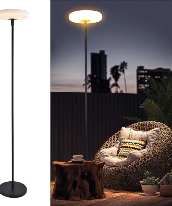 Outdoor 100% Solar Powered Floor Lamp | Ultra Bright Diffuse Light | Fully Weatherproof | for Patios, Decks, Outdoor Spaces | Owl (Light Only),Green