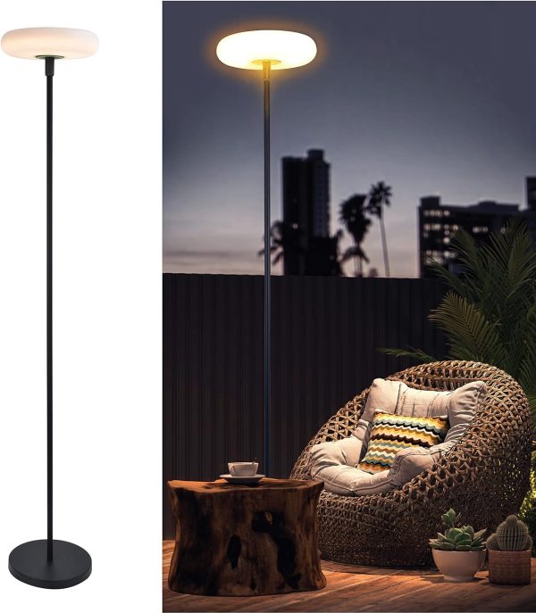 Outdoor 100% Solar Powered Floor Lamp | Ultra Bright Diffuse Light | Fully Weatherproof | for Patios, Decks, Outdoor Spaces | Owl (Light Only),Green