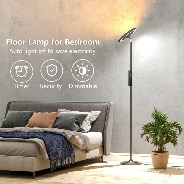Double Side Lighting Led Floor Lamp with Remote Smart App 36W/2600LM Bright Tall Standing RGB Floor Lamp Angle Multicolor Dimmable Modern Floor Lamps for Livingroom Bedroom Office
