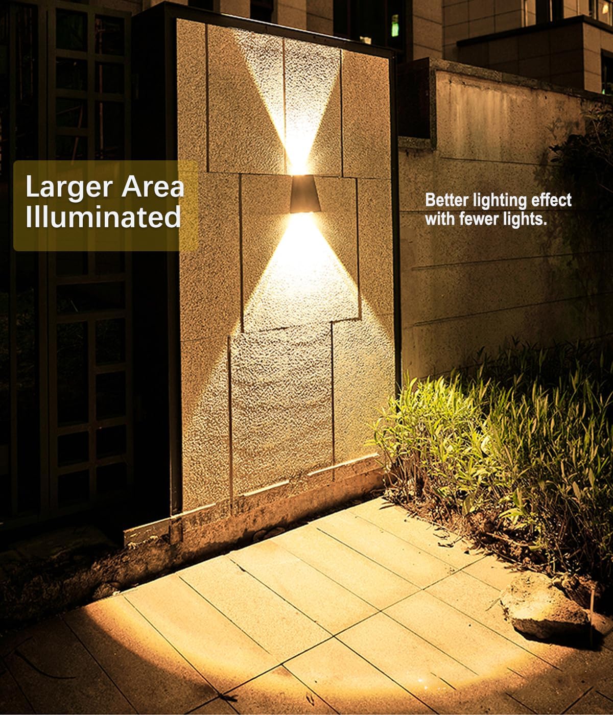 Solar Lights Decorative Up Down Outdoor Wall Sconce Light Flood Lights Dusk to Dawn Outdoor Lighting Fixture Bright Deck Lights Outdoor Waterproof Fence Solar Lamp for Post Patio Yard Porch